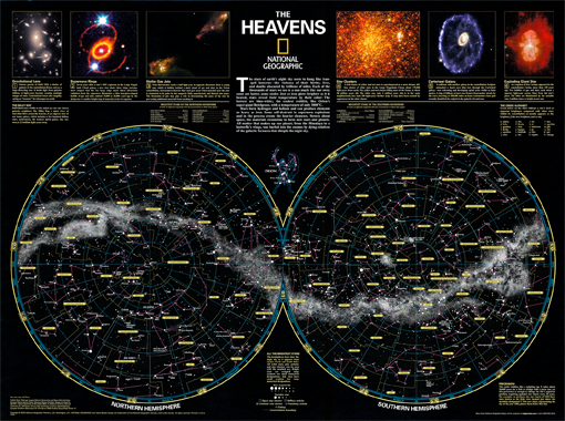 Nástěnná mapa hvězdné oblohy The Heavens 
