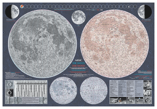 Nástěnná mapa Měsíce