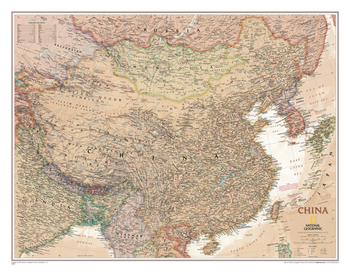 Politická nástěnná mapa Číny NG 