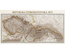 Historická nástěnná mapa Československo r. 1933