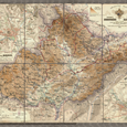 Historická nástěnná mapa Moravy a Slezska r. 1888