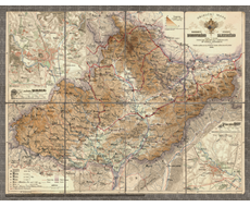 Historická nástěnná mapa Moravy a Slezska r. 1888

