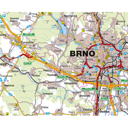 Nástěnná mapa Brno velká – 2. jakost