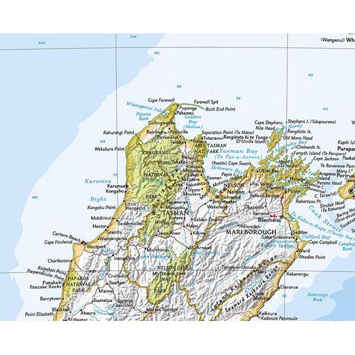 Nástěnná mapa Nového Zélandu - 2.jakost 

