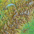 Plastická mapa Alpy