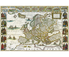 Historická nástěnná mapa EVROPY