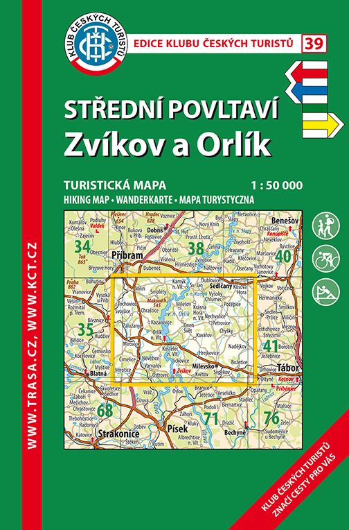 Nástěnná mapa Střední Povltaví – Zvíkov a Orlík – turistická (39)