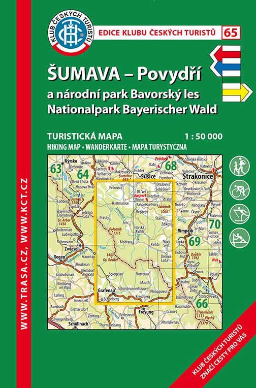 Skládaná mapa Šumava - Povydří a Národní park Bavorský les - turistická (65)