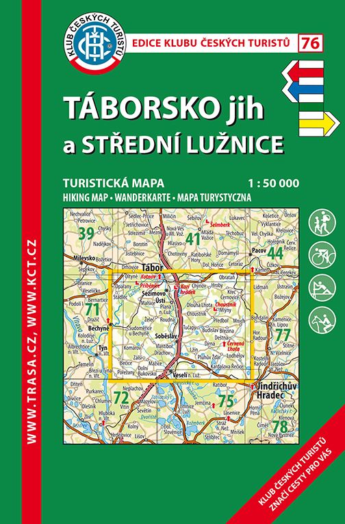 Skládaná mapa Táborsko jih a střední Lužnice - turistická (76)