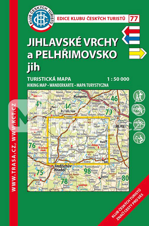 Skládaná mapa Jihlavské vrchy a Pelhřimovsko jih - turistická (77)