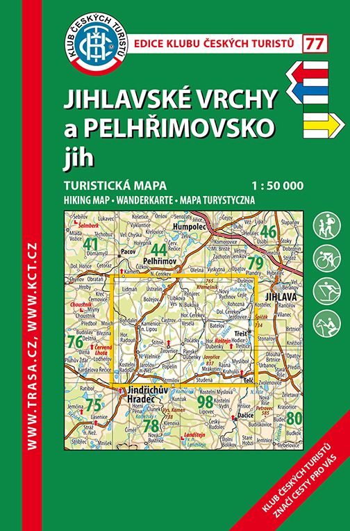 Skládaná mapa Jihlavské vrchy a Pelhřimovsko jih - turistická (77)