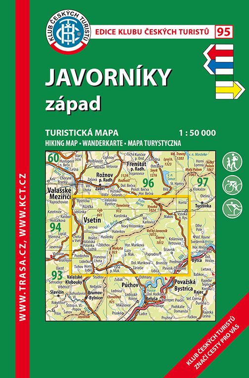 Skládaná mapa Javorníky západ - turistická (95)