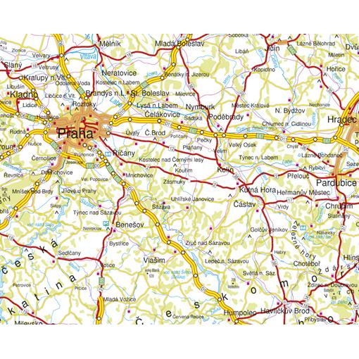 Nástěnná mapa České republiky – silniční (PF)