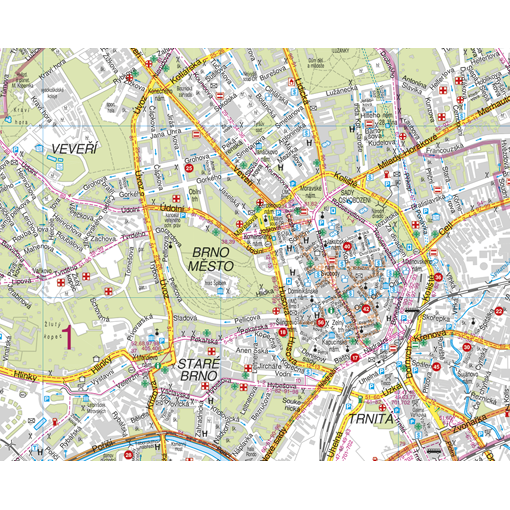 Nástěnná mapa Brno - 2.jakost
