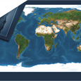 Satelitní nástěnná mapa světa oboustranná – 2. jakost