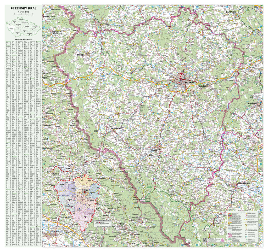 Nástěnná mapa Plzeňský kraj (PF)