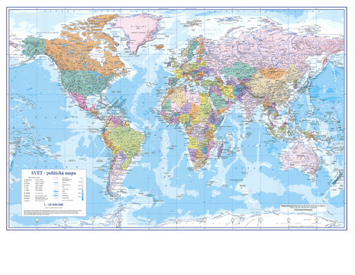 Nástěnná mapa světa - politická (EX)
