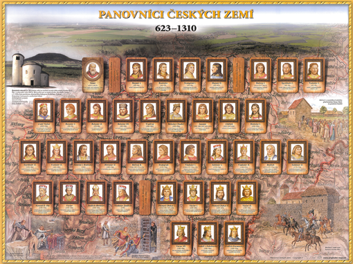 Poster Panovníci Českých zemí 623-1310