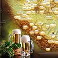 1. originální mapa chmelařských oblastí a vybraných pivovarů