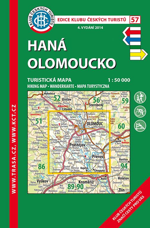 Nástěnná mapa Haná - Olomoucko - turistická (57) – 2. jakost