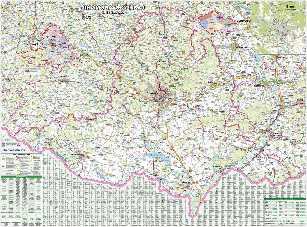 Nástěnná mapa Jihomoravský kraj PF130

