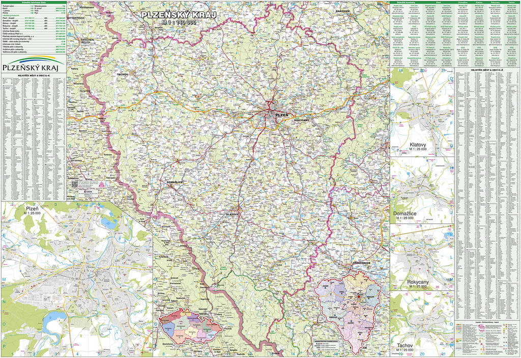 Nástěnná mapa Plzeňský kraj PF140/18