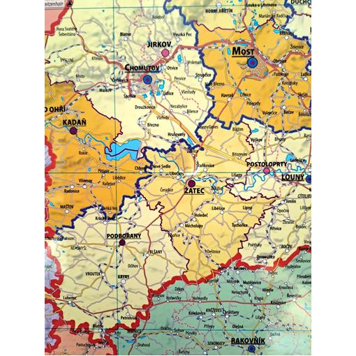 Administrativní nástěnná mapa krajů ČR PF320 – 2. jakost