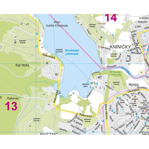 Nástěnná mapa Brno velká – 2. jakost