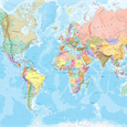 Mapa světa Blue Ocean – tapeta na zeď – 2. jakost