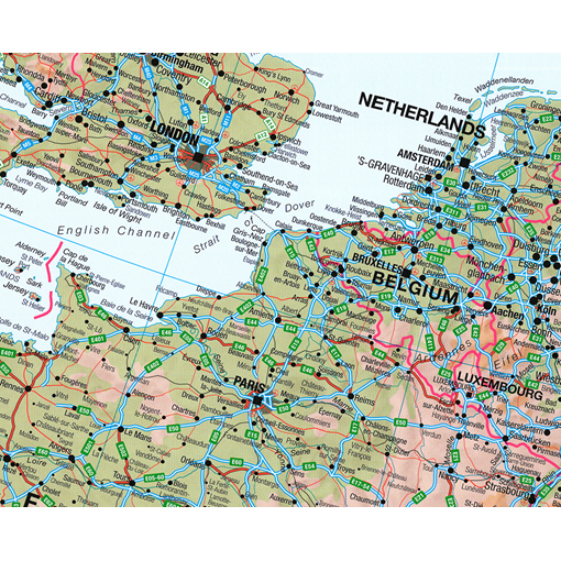 Fyzická nástěnná mapa Evropy - 2. jakost
