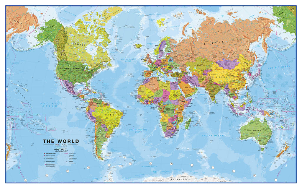 Politická nástěnná mapa světa