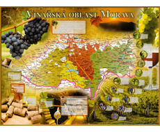 Vinařská nástěnná mapa Moravy