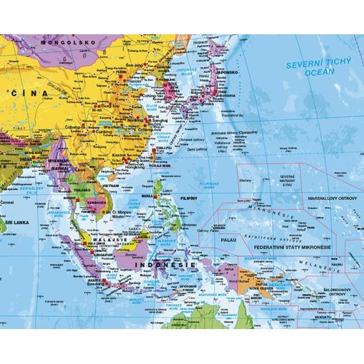 Politická nástěnná mapa světa v ČJ