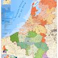 Spediční nástěnná mapa PSČ Beneluxu