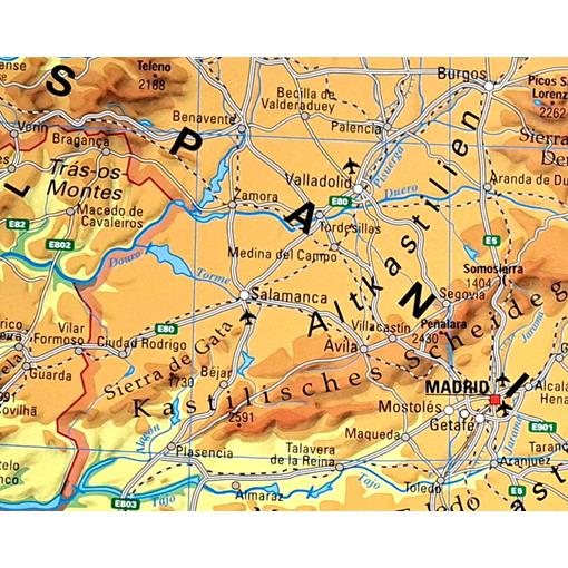 Zeměpisná nástěnná mapa Španělska a Portugalska