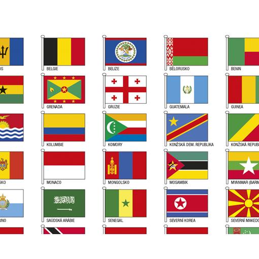 Politická nástěnná mapa světa v ČJ s vlajkami - 2. jakost