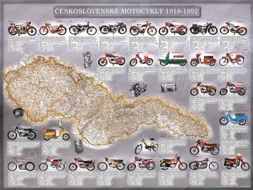 Stolní mapa - Československé motocykly 1918-1992