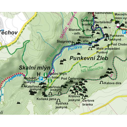 Nástěnná mapa CHKO Moravský kras, okolí Brna-sever – turistická