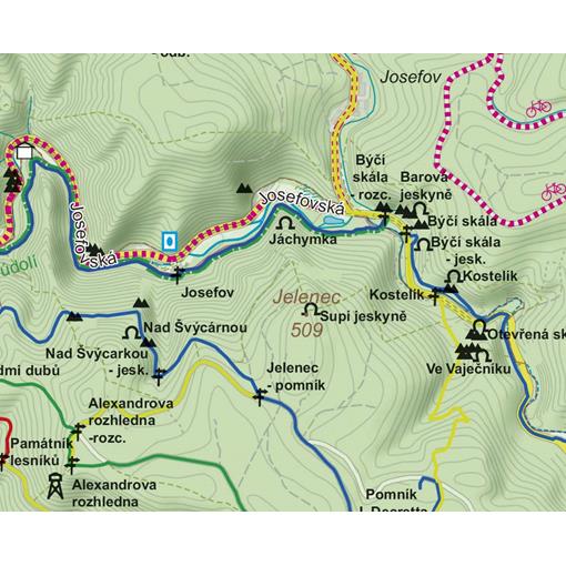 Nástěnná mapa CHKO Moravský kras, okolí Brna-sever – turistická