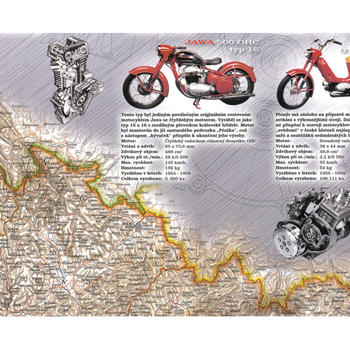Stolní mapa - Československé motocykly 1918-1992