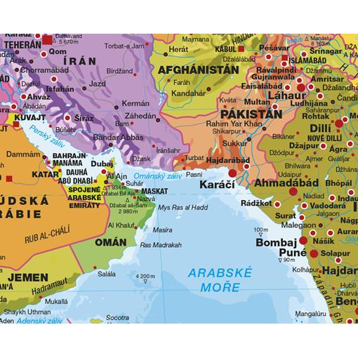 Politická nástěnná mapa světa v ČJ - 2. jakost