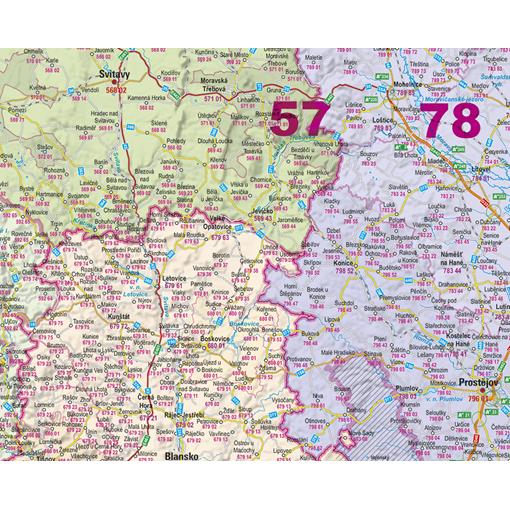 Nástěnná mapa PSČ České republiky PF350




