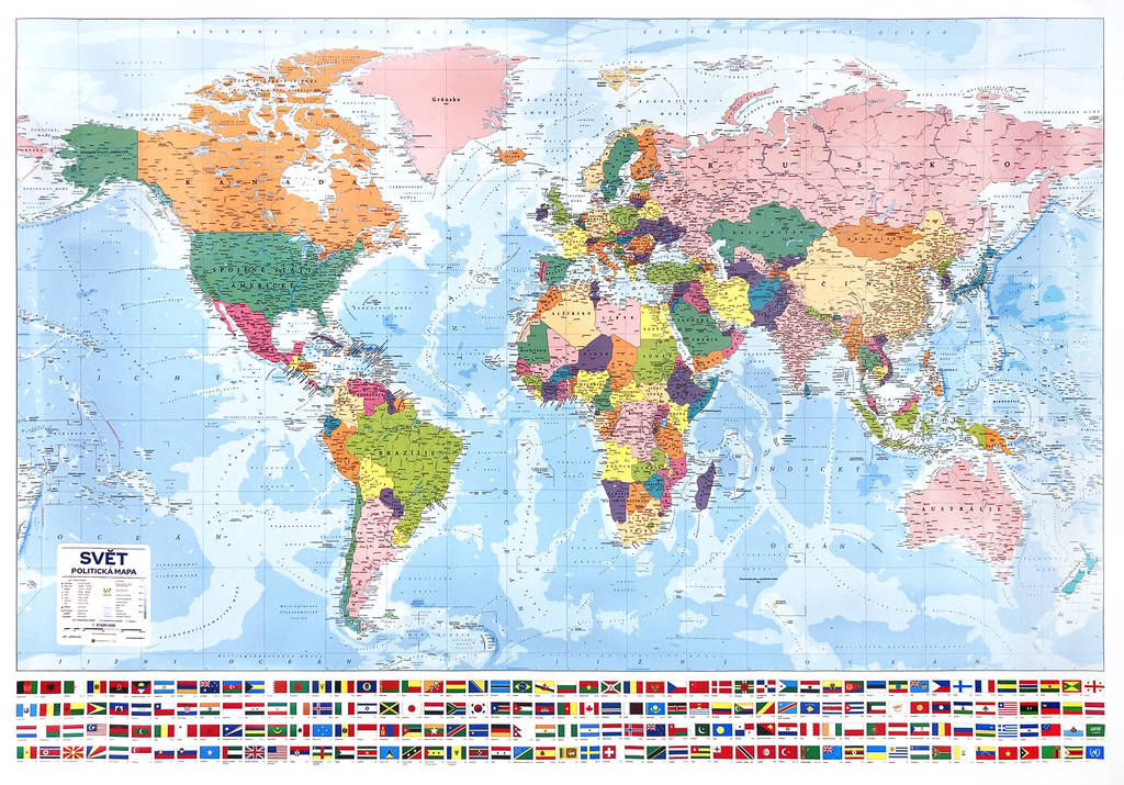 Politická nástěnná mapa světa v češtině EX22