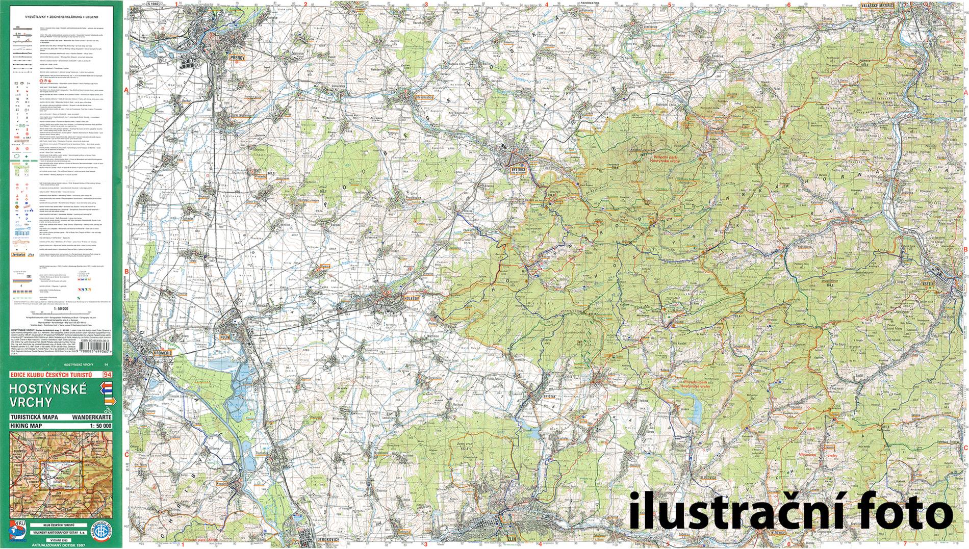Nástěnná mapa Okolí Brna - Slavkovské bojiště a Ždánický les - turistická (87) - 2. jakost