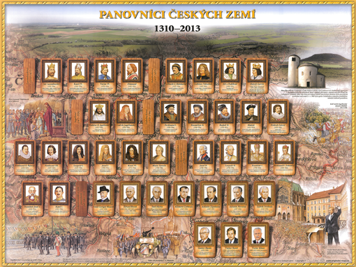 Podložka na stůl – Panovníci Českých zemí 1310-2013