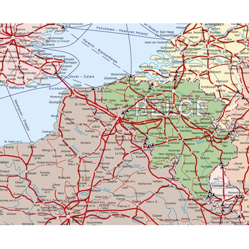 Železniční nástěnná mapa Evropy PF2690 - 2. jakost