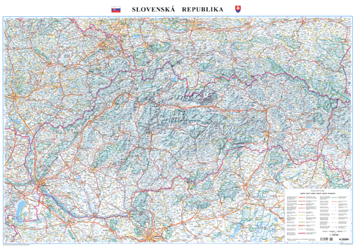 Silniční nástěnná mapa Slovenska LA400


