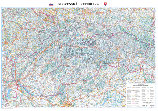 Silniční nástěnná mapa Slovenska LA400


