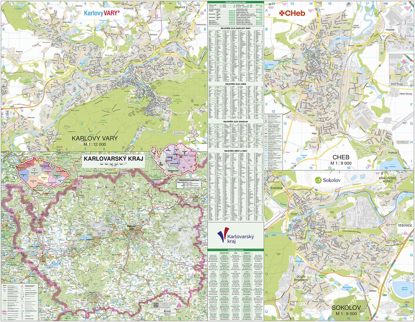 Nástěnná mapa Karlovarský kraj PF130