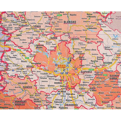Administrativní nástěnná mapa krajů ČR EX250 - 2. jakost